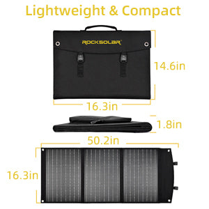 Portable Solar Panel Battery Charger ROCKSOLAR 60W 12V