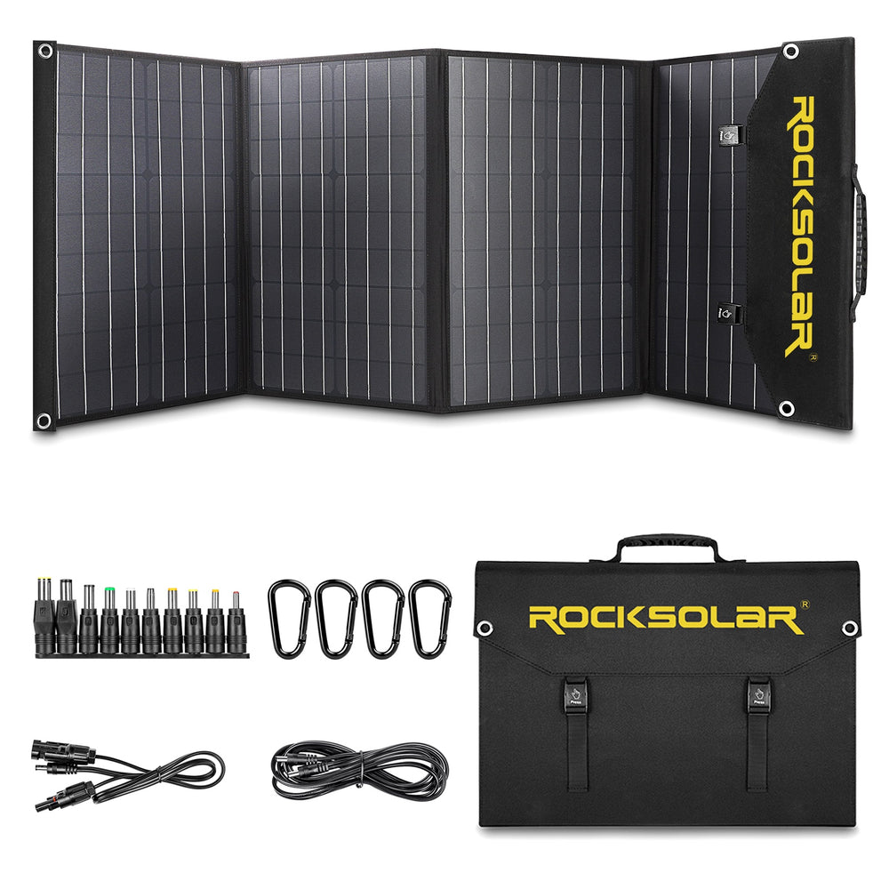 Portable Solar Panel Battery Charger ROCKSOLAR 100W 12V